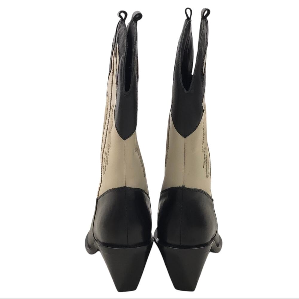Free People Black and Cream Heeled Cowboy Boots - Picture 7 of 13